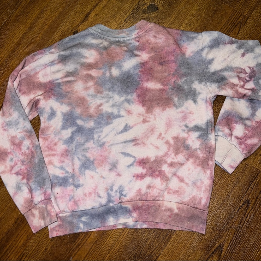Playboy Gray Pink Tie Dye Crewneck Long Sleeve Cotton Sweatshirt Pullover Size S - Picture 4 of 11